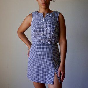 Vintage  Gingham Two Piece Set